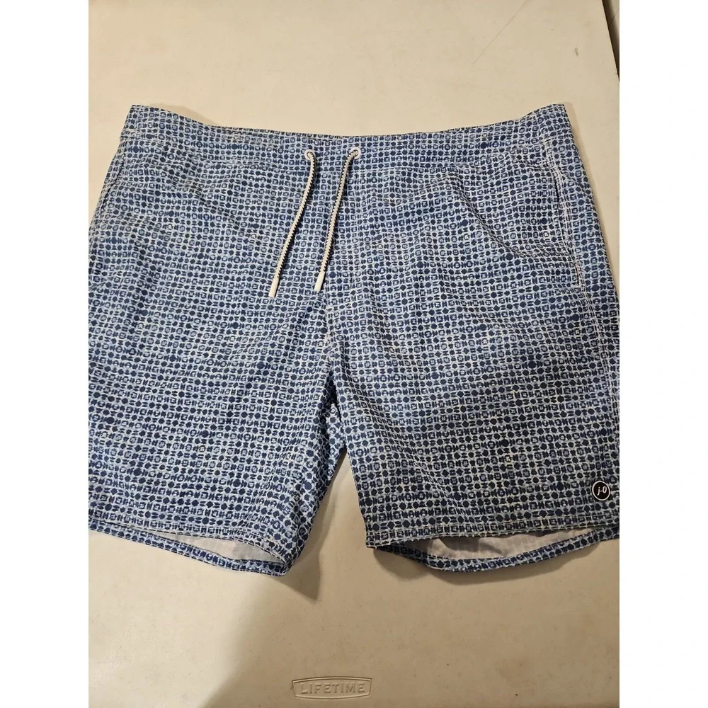 JOHNNIE-O Swim Trunks Board Shorts Lined Men Size XL Surf Board Print‎ Blue(1809